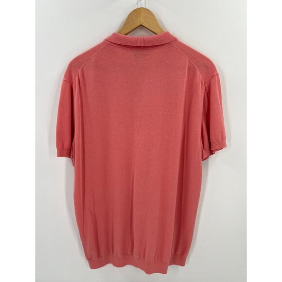 Massimo Dutti XXL Pink Salmon Knit Polo Extrafine Cotton - Picture 8 of 11